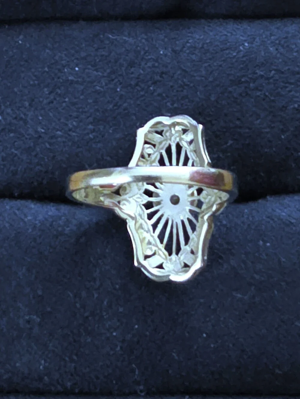 14k Diamond Filigree White Gold Ring (Vintage)